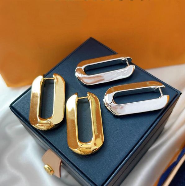 

designer geometric hoop earring dangle stud women luxury earrings eardrop party bijoux wedding lovers jewelry gift, Golden;silver