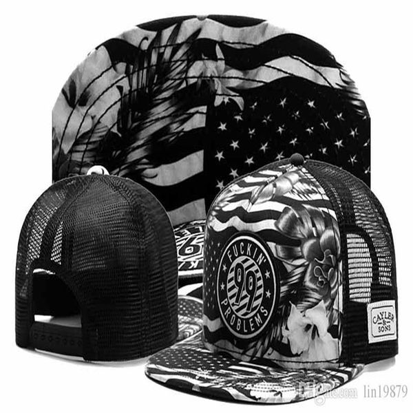 

cayler & sons fuckin problems 99 mesh usa flag hip hop snapback caps men women summer style letter baseball hats bone264x, Blue;gray
