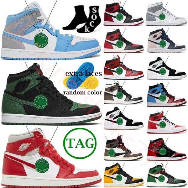 

og basketball shoes 1 sports sneakers trainers university blue hyper royal patent panda dark mocha bred 1s shadow unc smoke grey chicagonew