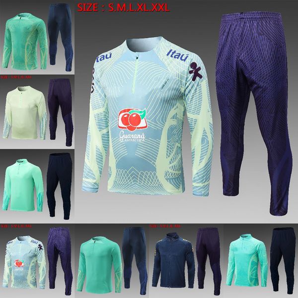 

2022 2023 brasils soccer jersey camiseta tracksuit and long sleeve zipper paqueta brazils neres coutinho football shirt jesus marcelo pele c, Black