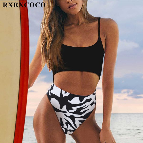 

swim wear rxrxcoco swimsuit women one piece bandage swimming suit 2021 solid female bathing suit high waist bodysuits swimwear women t221208