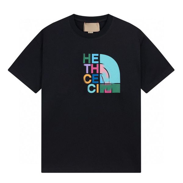 

2022ss spring and summer new shirt high grade cotton sweatshirts printing short pants sleeve round neck panel t-shirt size m-l-xl--xxxl c, Black;brown