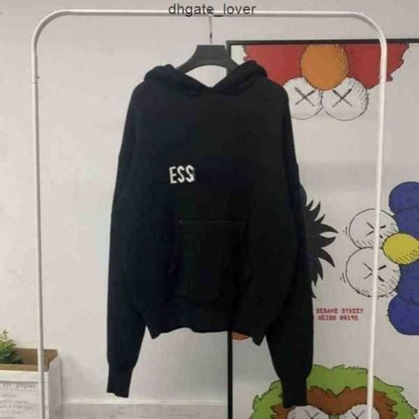 

ess hoodie designer warm hooded essen sweater suit mens womens fashion streetwear pullover sweatshirts loose hoodies loverswahb, Black