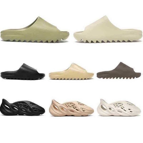 

yeesys fashion kanyes slipper slipper foam west runner sandal triple black white bone resin desert sand men women fashion slides sandals sho