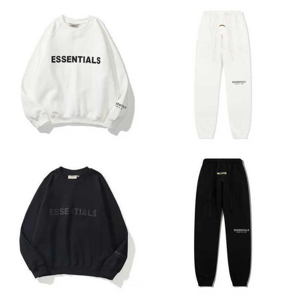 

luxury essentials men's tracksuits sweatshirts letter men women couple loose sportswear pants suit sweater hoodie casual pullover jack, Gray