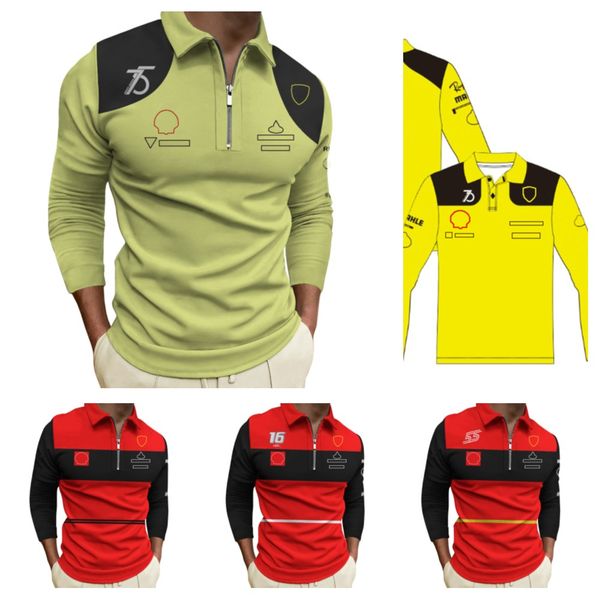 

f1 racing suit men's quick-drying long-sleeved polo shirt custom team lapel t-shirt