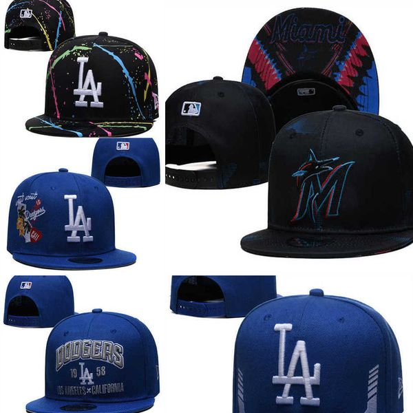 

men los hat miami baseball hat snapback angeles dodgers marlins, Black;white