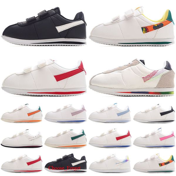 

sneakers kids shoes casual footwear autumn forrest gump soft sole grinding sticker boys girls white e52, Black