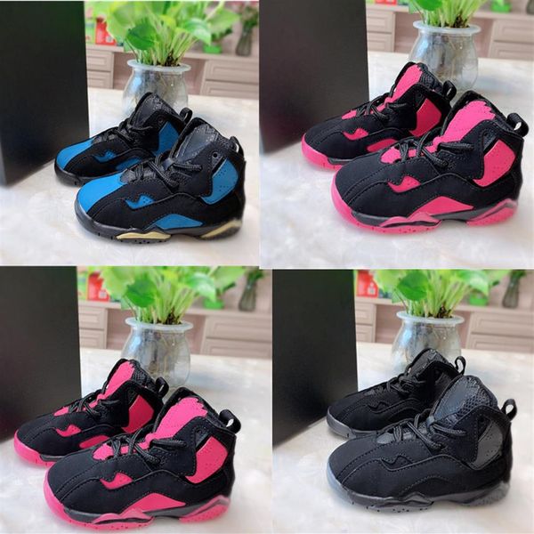 

boy & girl bt gt 7s mulberry infant kids basketball shoes black cats children athletic sports thonder sneakers2593