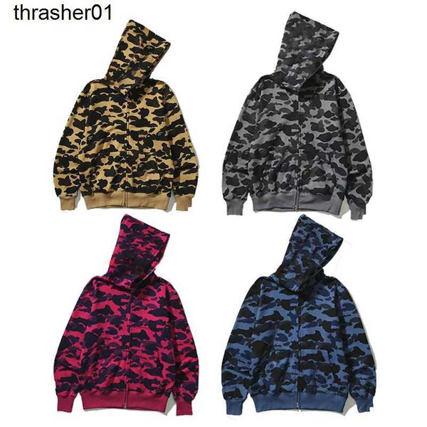 

men's hoodies designer sweatshirts ape couple zipper print winter mens fashion brand loose streetwear hoodie, Black