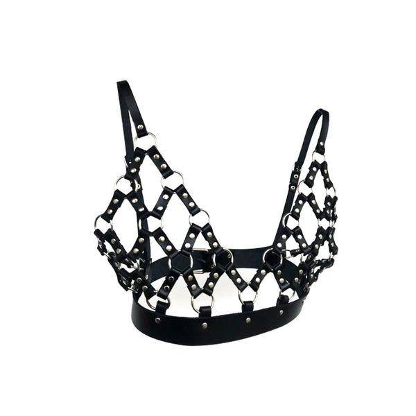 

costume accessories hollow out women leather corset cage black white red, Silver
