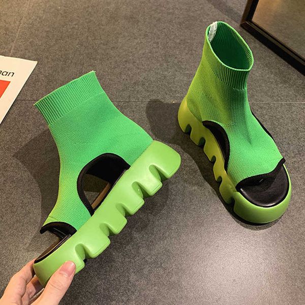 

sandals women platform high heels sandals spring summer 2022 new sport wedges running shoes weave women shoes casual cozy mujer zapatos t221, Black