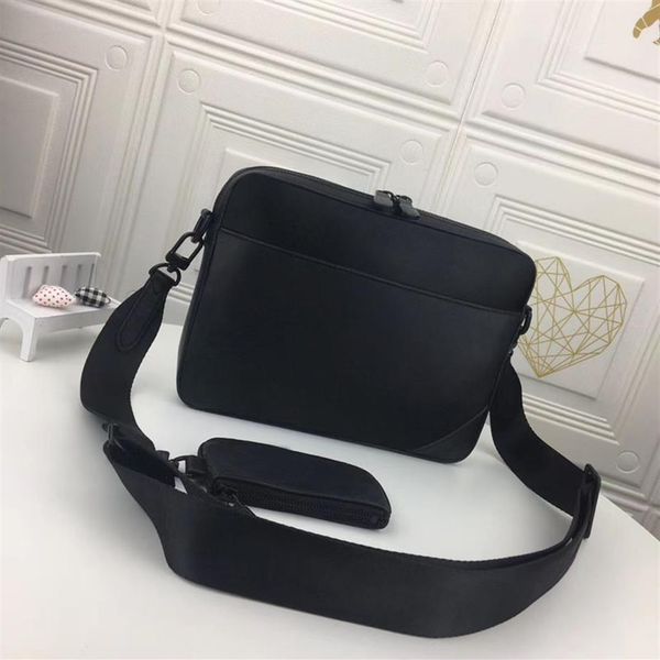 

black flower luxury designer messenger bag embossed shadow soft leather men crossbody bags 2 piece sac de messager two set fashion295z