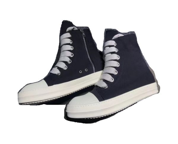 

designer casual man woman shoes rick owen black canvas shoe light white sneakers short boots wholesale price sports trainers sneaker with or