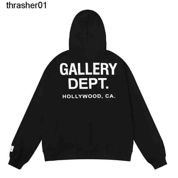 

men's hoodies designer sweatshirts man galery dept sweaters fashion brand hoodie printed weight cotton hoodie, Black