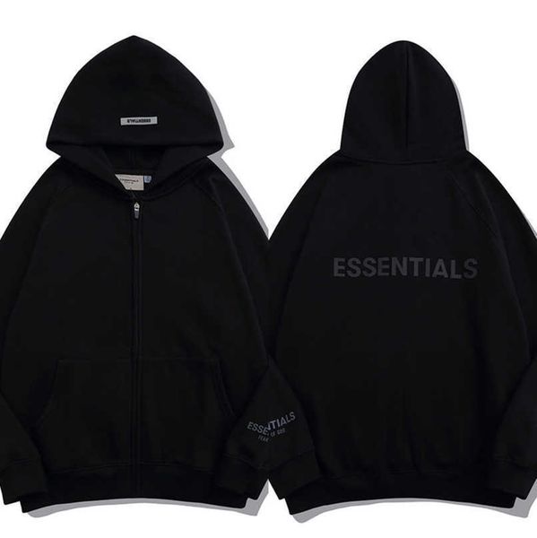 

essentials luxury men's tracksuits sweatshirts fashion zipper hoodies men women sportswear pant suit hooded sweater casual pullover co, Black