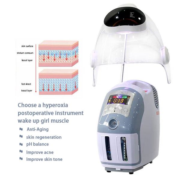 

2023 oxygen dome led facial masks oxygene jet facial hyperbaric oxygen chamber face device aqua peel machine skin rejuvenation, Black;white