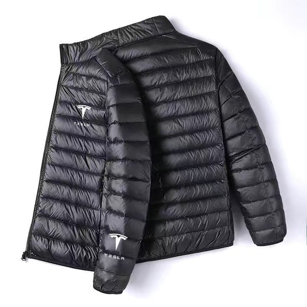 

men s down parkas brand jacket cotton stand collar solid color coat fashion street sport 221208, Black