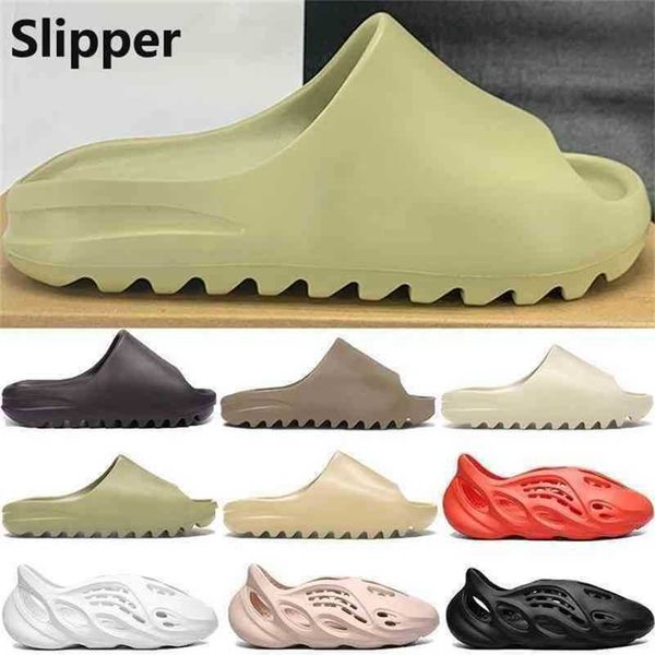 

yeesys kanyes 2022 west slipper slides foam runner ararat men women fashion slippers bone desert sand resin earth brown slide mens beach l s, Black