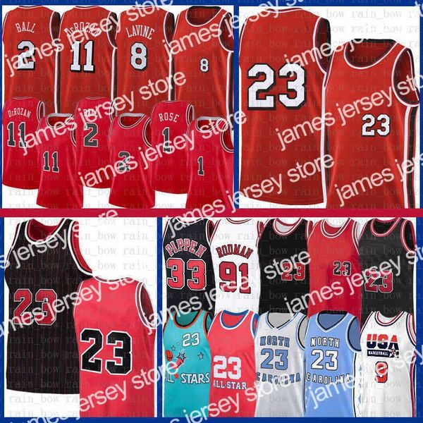 

basketball jerseys lonzo ball vintage jersey demar derozan derrick rose basketball jerseys 2 11 1 23 michael scottie pippen dennis rodman za, Black;red