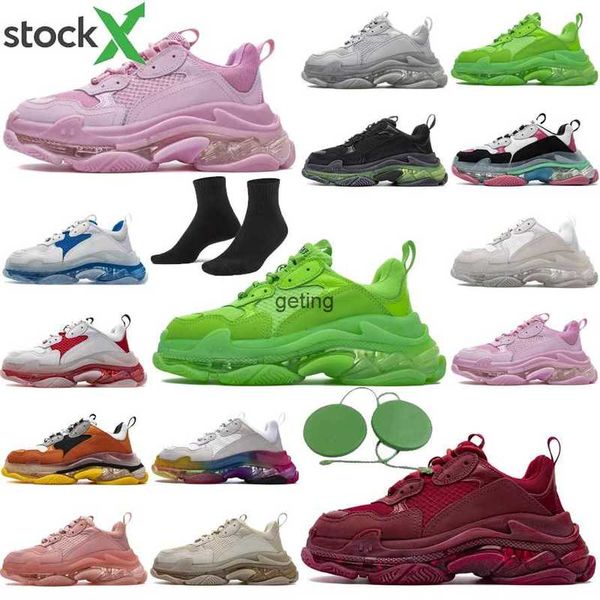 

dad shoes casual shoe platform tripler outdoor trainers sneakers designer paris crystal bottom vintage black grey white clear sole 17fw