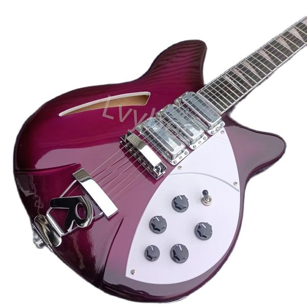 

lvyoem 6 string electric guitar maple chrome hardware finish purple delivery