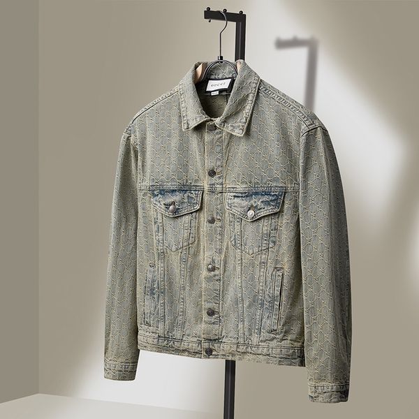 

men's jacket new light jacquard denim for autumn/winter 2022designers denim motorcycle pocket winter men long sleeve printed womens win, Black;brown