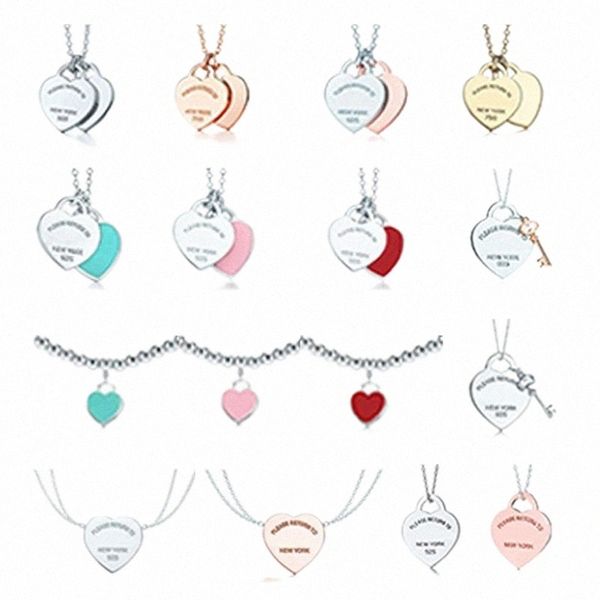 

womens love heart necklaces mens 925 silver pendant necklace designer jewelry for women birthday christmas gift wedding statement bangle wit