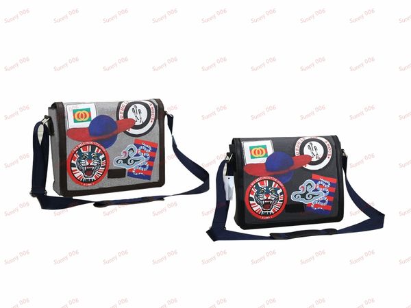 

cartoon animal inclined shoulder bag striped long strap bags postman bag designer cross body bag file package luxury attache case