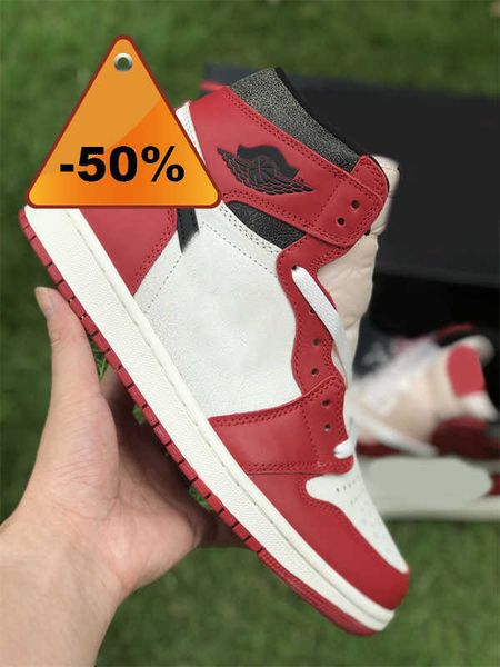 

og air authentic 1 high og chicago reimagined basketball shoes varsity red black sail muslin 1s starfish newstalgia retro men sneakers outdo