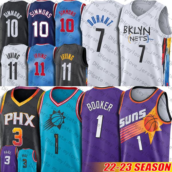

basketball jerseys devin booker chris paul deandre ayton 1 3 steve nash charles barkley brooklyns net jersey kevin durant kyrie ben simmons, Black;red