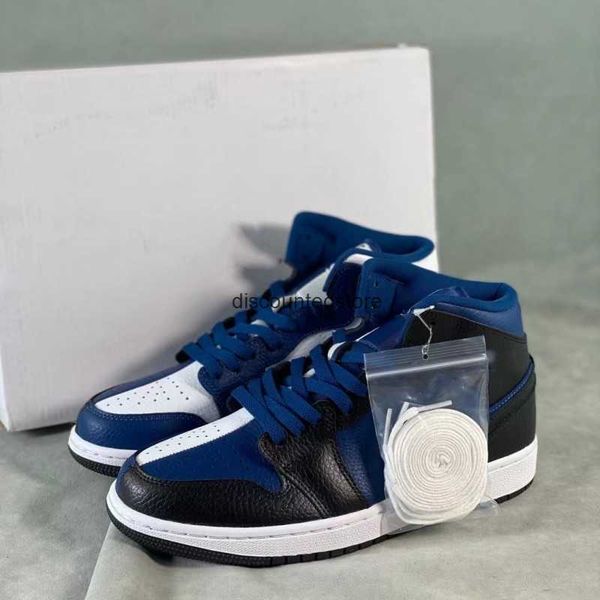 

shoes wmns 1s mid se split french blue 1 homage invert sneakers trainer us5.5-12, Black