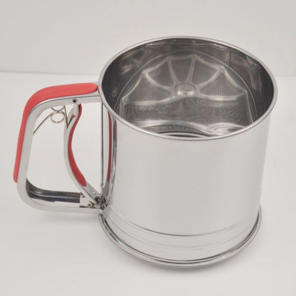 

mesh strainer stainless steel flour sifter handle flour shakers sifters sieve cup baking pastry tools kitchen gadgets