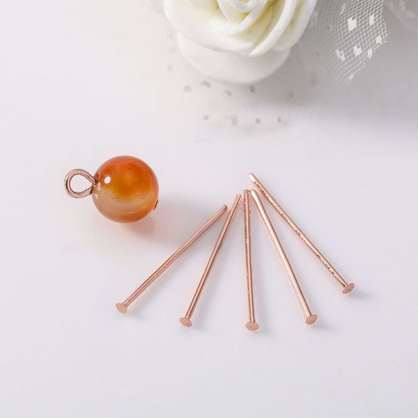 

flat head pins for jewelry making - rose gold color, diy jewelry making findings wholesale, Silver