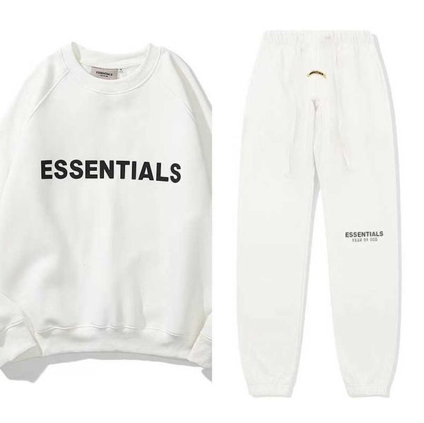 

luxury essentials men's tracksuits sweatshirts letter men women couple loose sportswear pants suit sweater hoodie casual pullover swea, Black