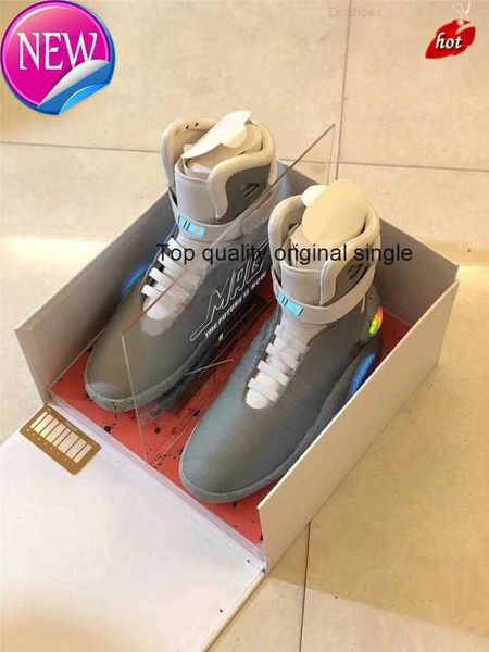 

2023 2020 automatic laces air mag back to the future glow in the dark gray basketball shoes marty mcfly's led shoes lighting mags black