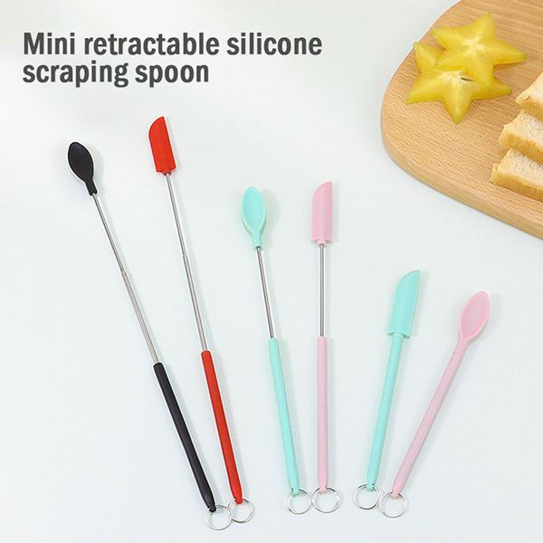 

silicone mini spatulas extendable slicker-spoon cosmetic bottle jam scraper cream cake spatula makeup tools