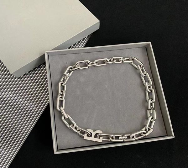 

luxury jewelry french designer b letter heavy metal thick chain necklace men and women hip hop fashion personalized bracelet holid9120244, Silver