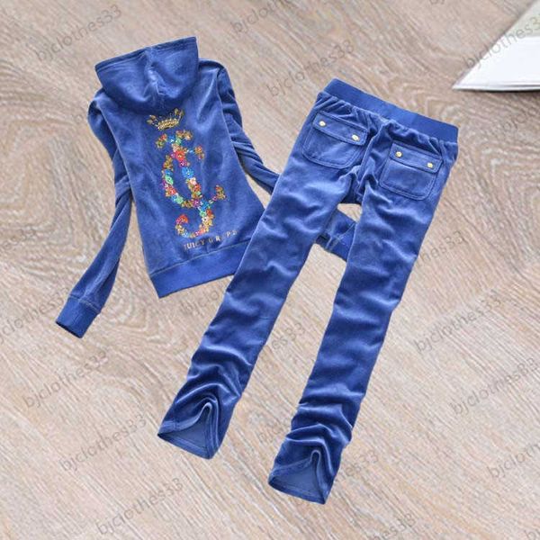 

juicy tracksuit designer womens two piece pant color notes logo printing regular long sleeve hooded soft fabric loose trousers women clothi, White