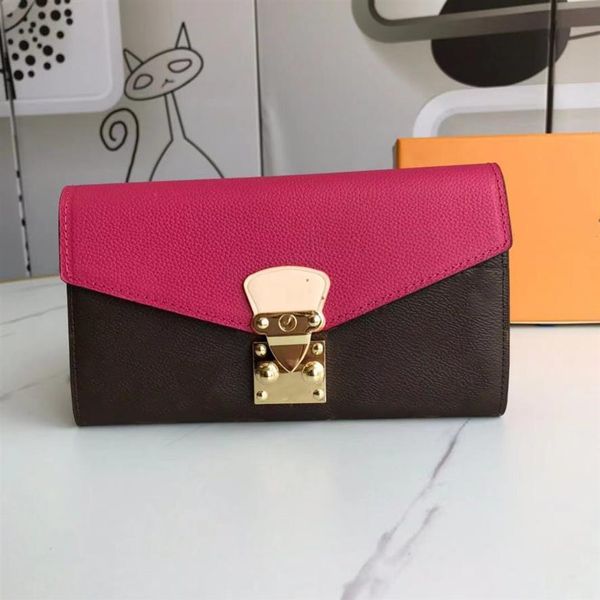 

new women purse whole fashion ladies single zipper classic with box purses leather lady wallets wome2950, Red;black