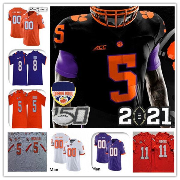 

orange bowl clemson tigers college football jerseys dj uiagalelei will shipley antonio williams phil mafah jeremiah trotter jr. joseph ngata, Black;red