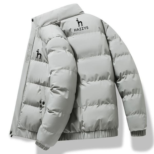 

men s down parkas winter hazzys men s cotton jacket trend stand collar loose down coat thick warm clothing zip up 221208, Black