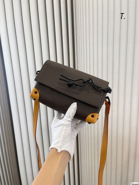 

designer bags ladies totes leather goods quality fashion handbag leather trim box pack one shoulder diagonal span mini for men and women