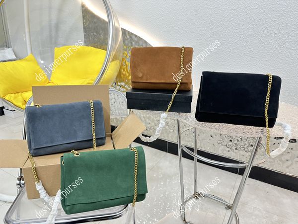 

tz designer kate flap messenger bag luxury shoulder crossbody bags women's bag gold chain suede and leather soft double sided chains ba