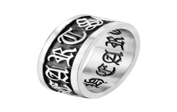 

personality vintage fashion cross punk chromhearts titanium band ring silver brand stainless steel hiphop rock motorcycle finger7588372