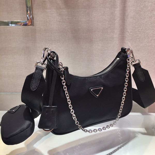 

2022 luxury designer women handbag female shoulder bags vintage nylon hobo crossbody bags ladies fashion chain underarm