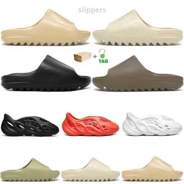 

slipper yeesys kanyes 2022 slippers men slides resin earth brown desert sand foam runner triple white black womens outdoor sandals