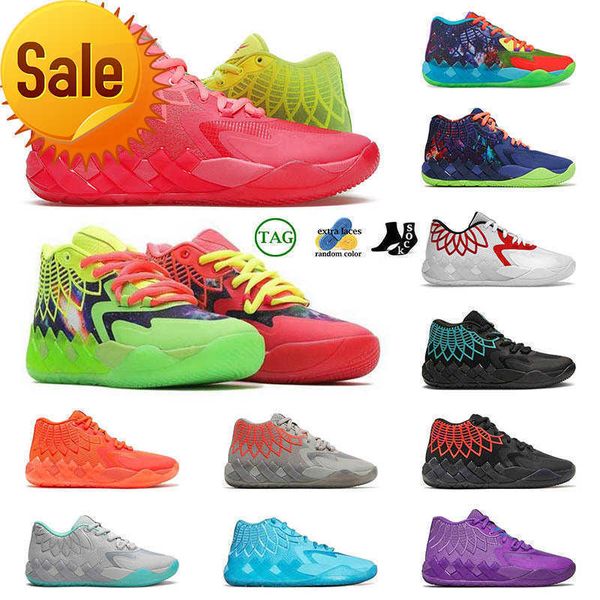 

new rock ridge lamelo ball mb.01 basketball shoes mens womens be you queen purple cat buzz city white silver blue sports, Black