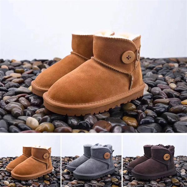 

classic design short baby boy girl women kids bow-tie snow boots fur integrated keep warm boots eur szie 22-35 292j, Black