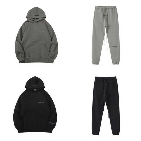 

luxury essentials men's tracksuits sweatshirts hoodies fashion letter men women sportswear pant suit hooded sweater casual pullover co, Gray